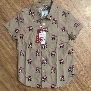 Denim & flower dabbing Santa shirt